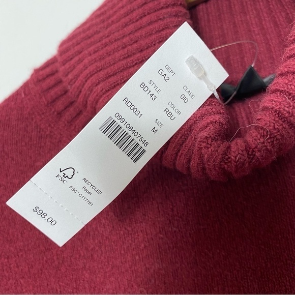 Merino wool/alpaca/acrylic blend tneck sweater in merlot J Crew - Picture 6 of 9